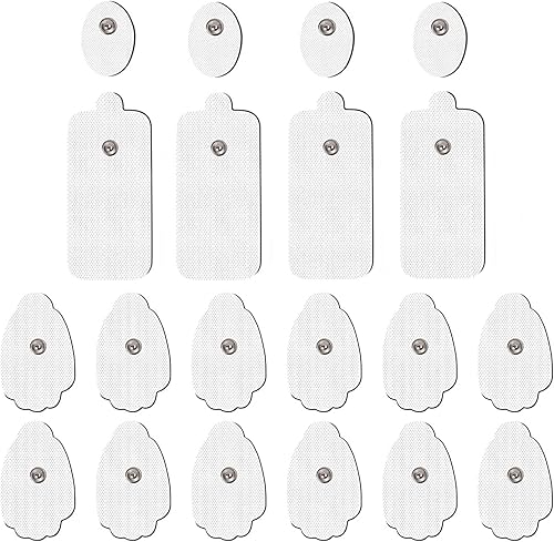 Paquete de 20 almohadillas de repuesto TENS que se reutilizan más de 35 veces, almohadillas de electrodo a presión para unidad de decenas con