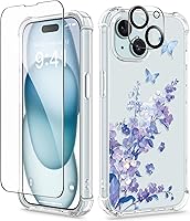Vista 13 de GVIEWIN - Funda para iPhone 11 con protector de pantalla + protector de lente de cámara, cubierta protectora transparente suave de poliuretano