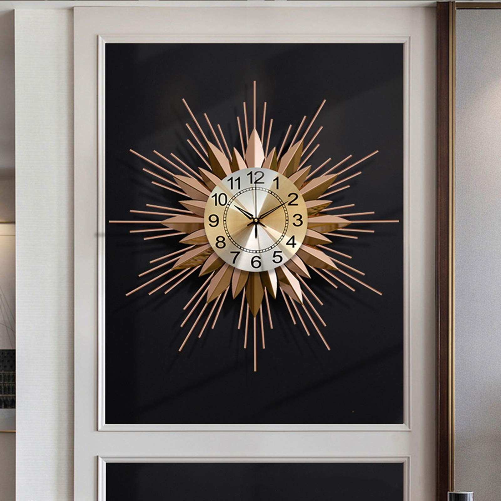 Amazon.co.jp: ミッドセンチュリーデザインの壁掛け時計、3D金属装飾