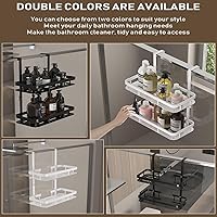 Vista 9 de Over Door Shower Caddy, White Rustproof Bathroom Organizer, 2-Tier Storage Rack, 11.81x5.31 Inch Shelves, No Drilling Required