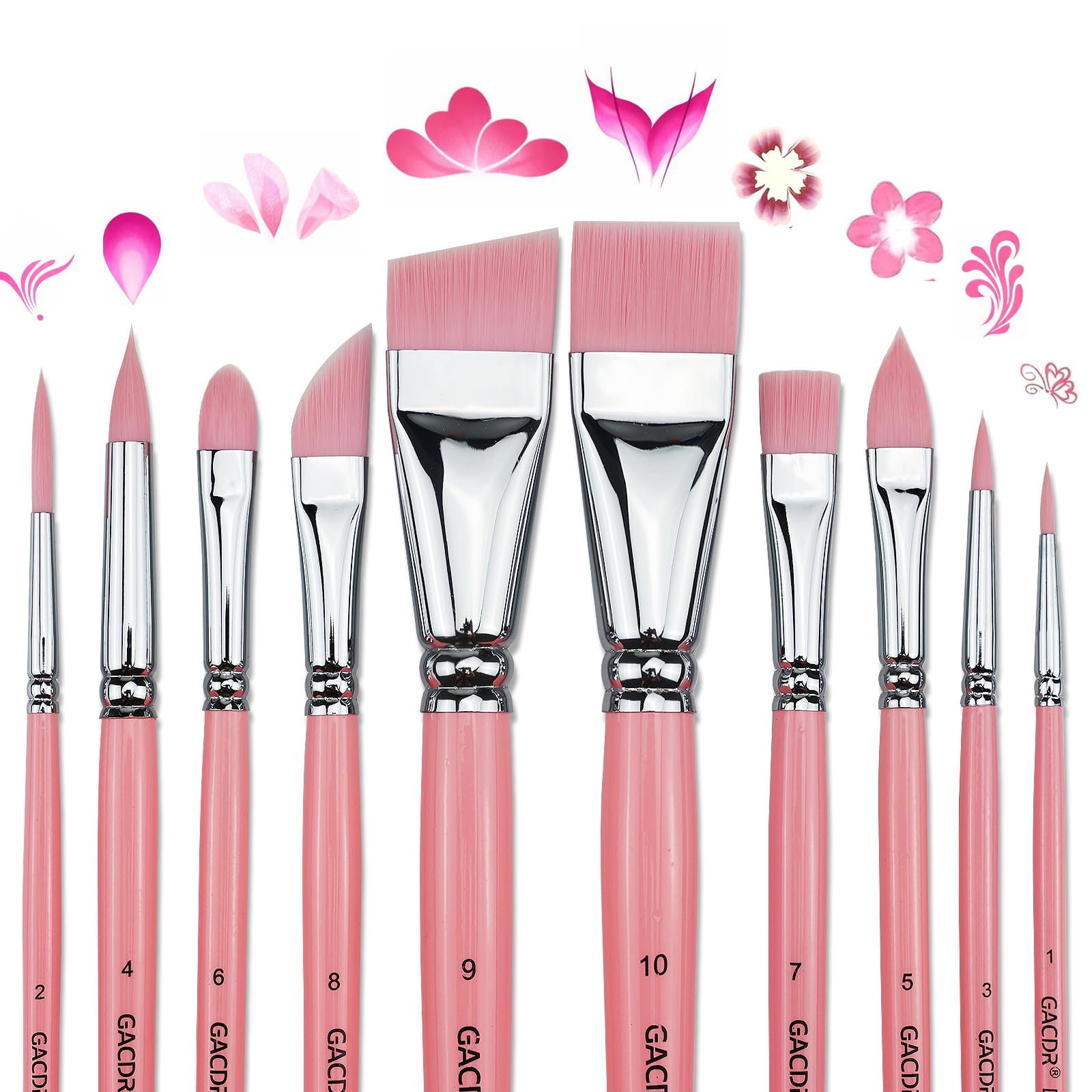 GACDR Face Paint Brush Set, 10 Pcs