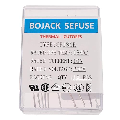 Miniatura 2 de BOJACK SF184E SEFUSE 10A 250V Fusibles Térmicos 363.2 °F Cortes Térmicos (Paquete de 10)
