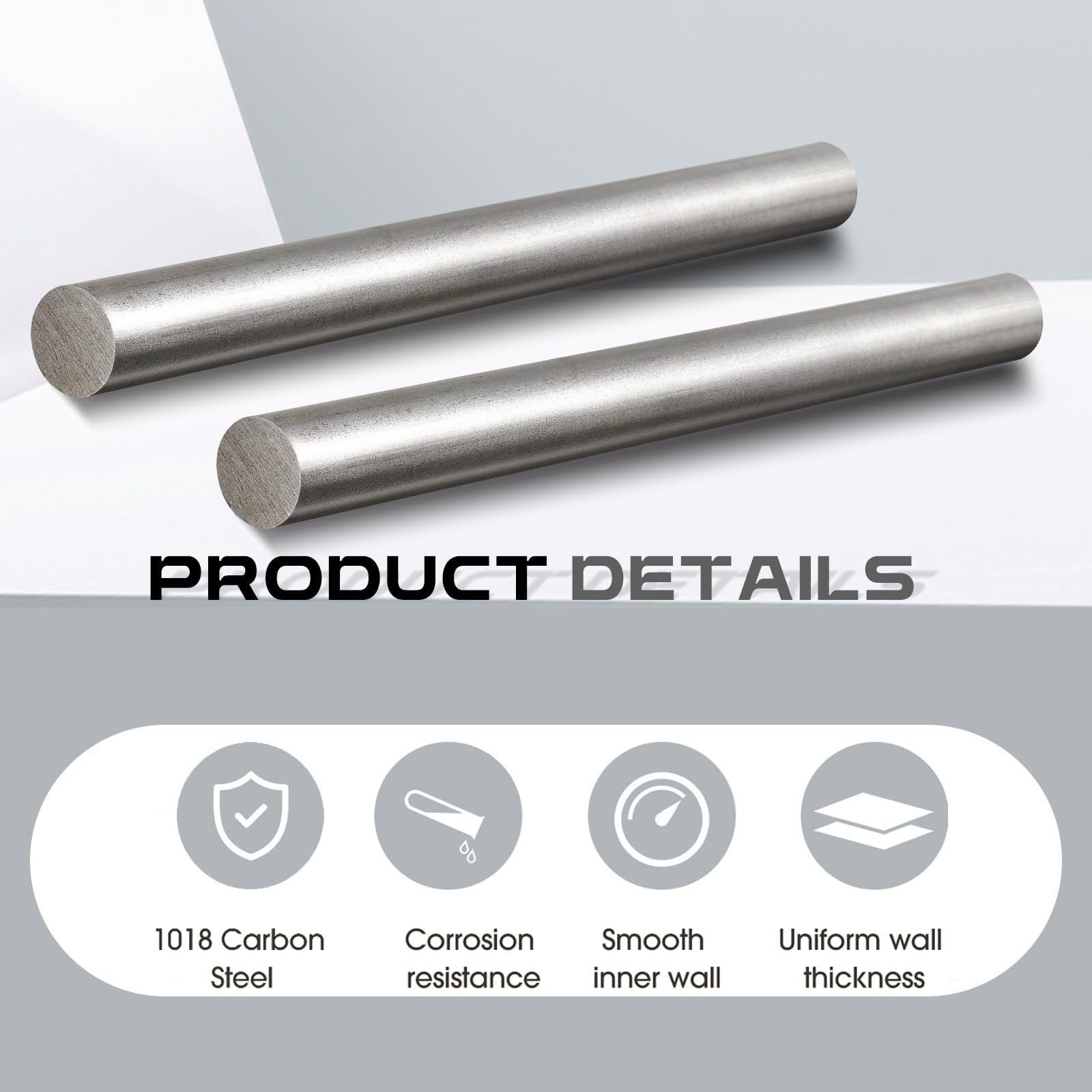 Carbon Steel Round Rods - 1" Diameter, 12" Long -4 Carbon Steel Round Rods - 1" Diameter, 12" Long -4