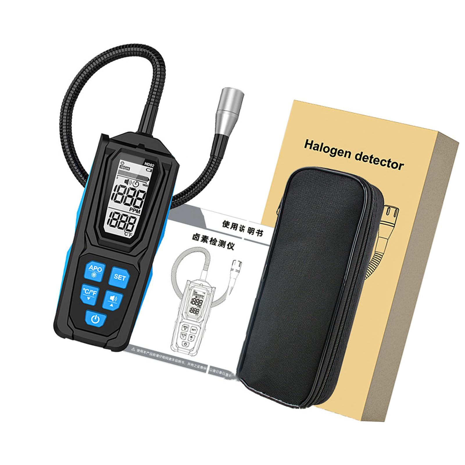 Kaeltsyn Hd02 Sensitivity Refrigerants Leak Detector For Hvac Car Air Conditioners With Flexible Probes And Sound Alarm Hvac Leak Detector