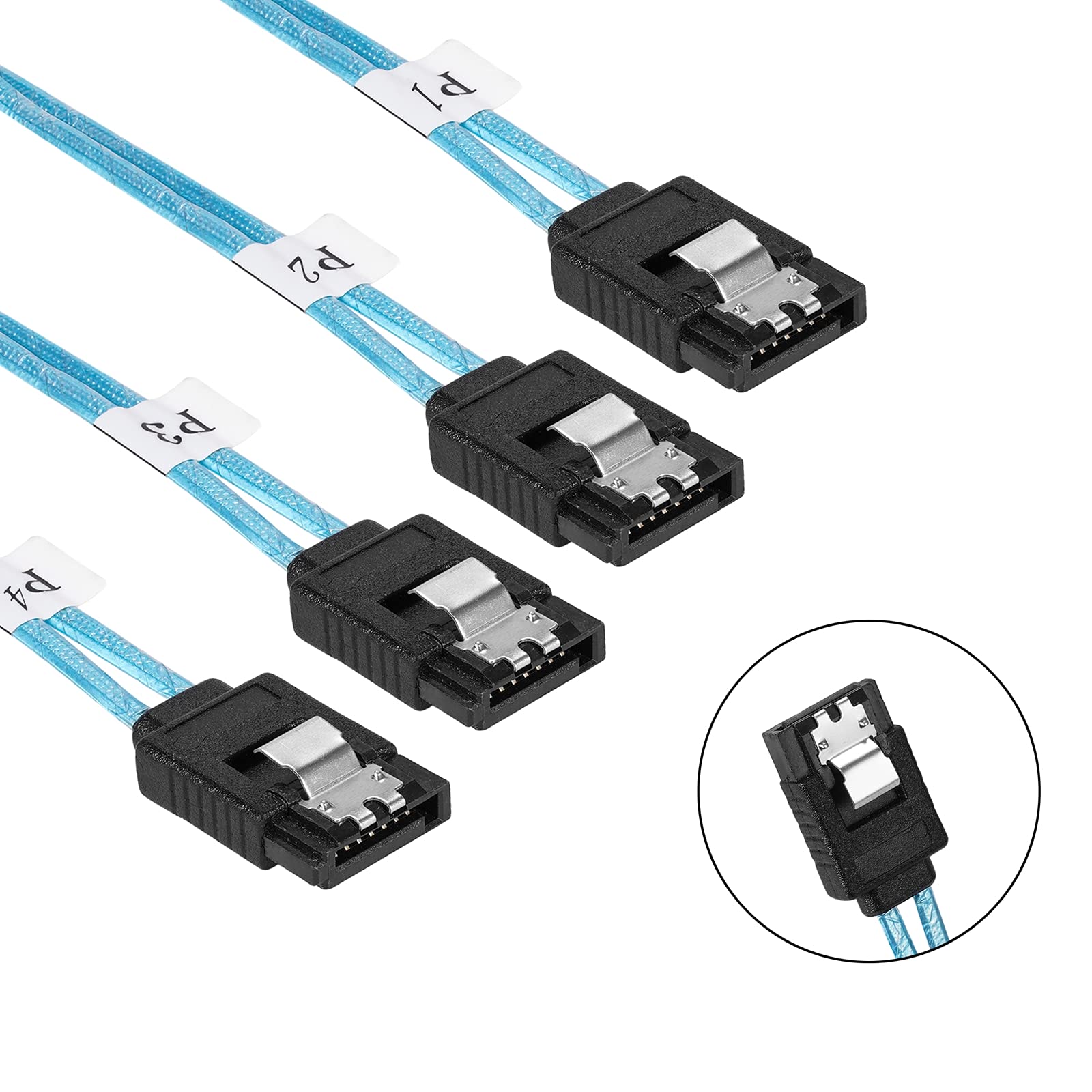 Twozoh Cable de 4 SATA de 7 pines hembra a 4 SATA de 7 pines hembra, 6 Gbps, 4 unidades/Set Sata3 III SAS para disco duro duro y More SATA Devices 0,5M