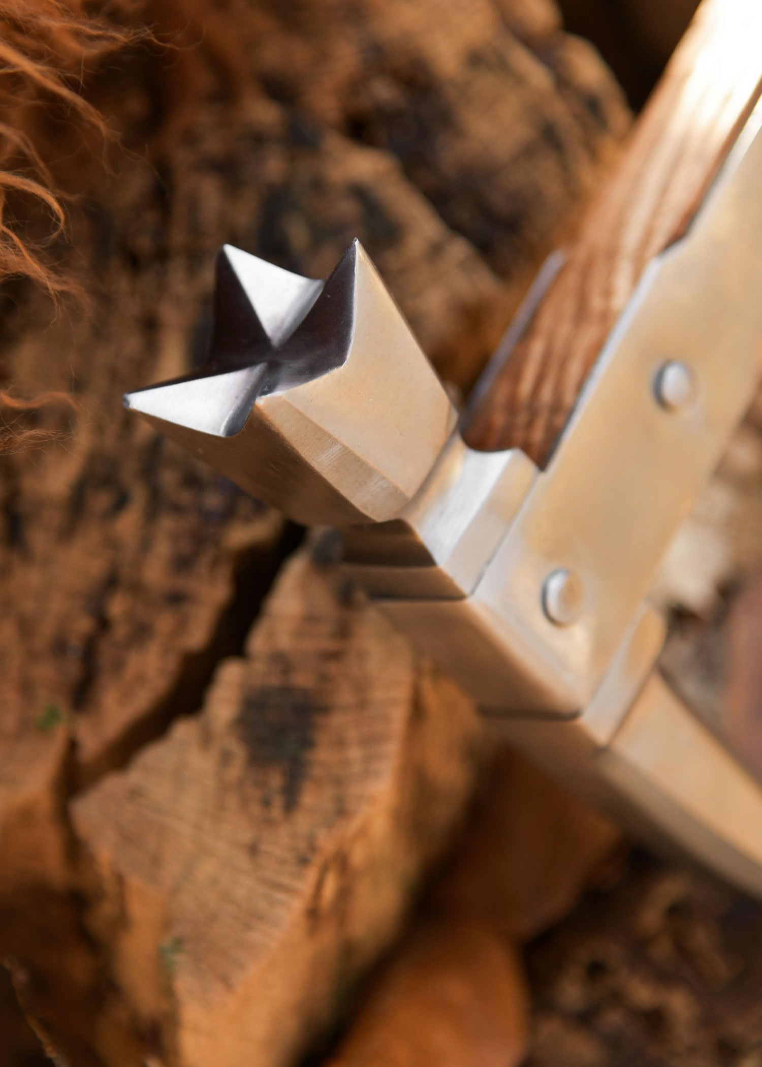 Battle-Merchant - Dekorativer Streithammer - Rabenschnabel Hammer aus legiertem Stahl - Mit Holzgriff - ab 18