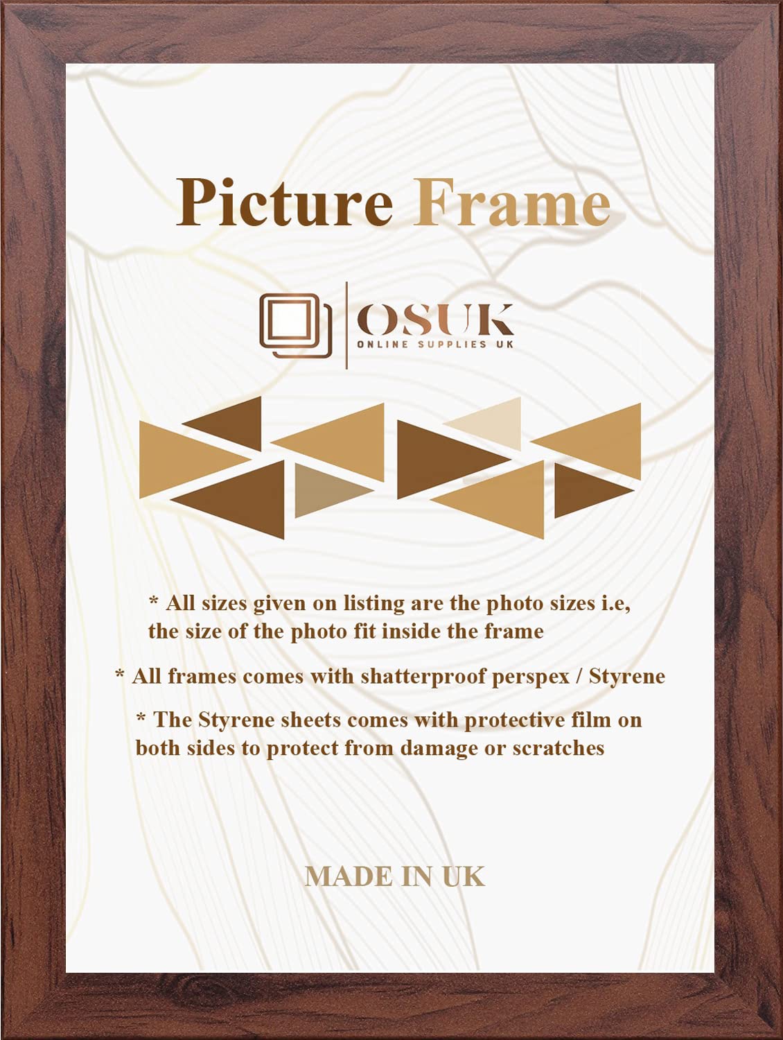 Frame Eazy Dark Oak Osuk A6 Frame Photo Frame With Clear Perspex Front & Wall Mounting To Hang Portrait Or Landscape (, A6 (10.5 X 14.8Cm))