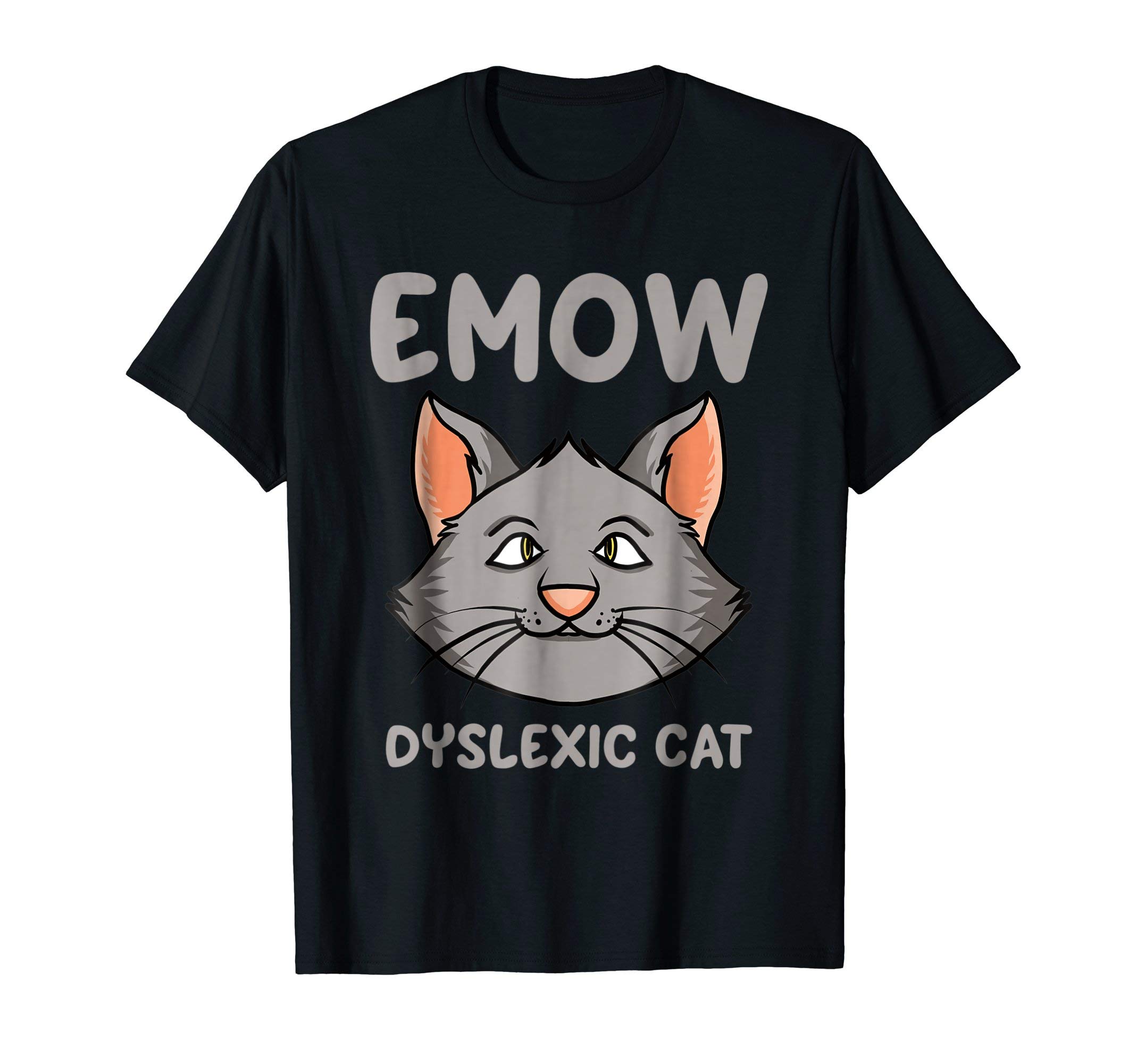 Dyslexia Vibes TeesEmow Dyslexic Cat T-Shirt Funny Feline Dyslexia Animal Tee Men Women Kids T-Shirt