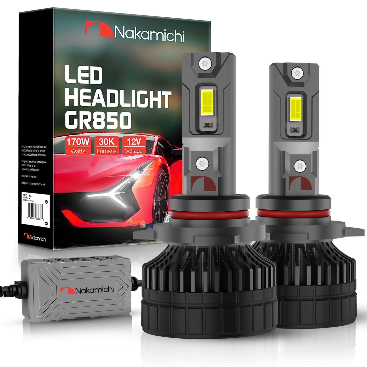 Nakamichi GR850 Series 9012 LED Light Bulbs for Replacement 30,000 Lumens 170W Per Set, Super Bright Daylight White