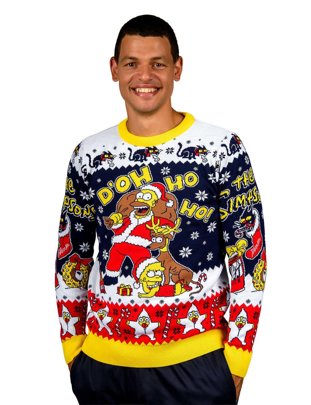 The Simpsons: Christmas Jumper (UK, Alpha, 3XL, Regular, Regular) Blue