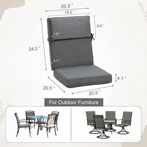 Miniatura 4 de BPS Cojín para silla de exterior, 45.3 pulgadas de largo x 20.5 pulgadas de ancho x 4.3 pulgadas de alto, cojín de asiento de muebles de patio,