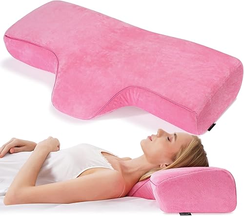 Vista 13 de Almohada de pestañas para extensiones de pestañas, almohada de espuma viscoelástica para el cuello, extensión de pestañas, curva ergonómica que Negro