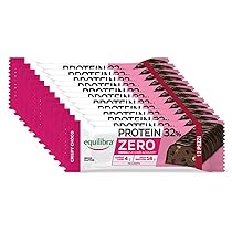 Equilibra Alimenti Proteici, Protein 32% Zero Crispy Choco, Barretta Proteica Senza Zuccheri Aggiunti con Crispies di Soia, Copertura Cacao, Lower Carb, High Protein, Senza Glutine, 12 Barrette da 45g