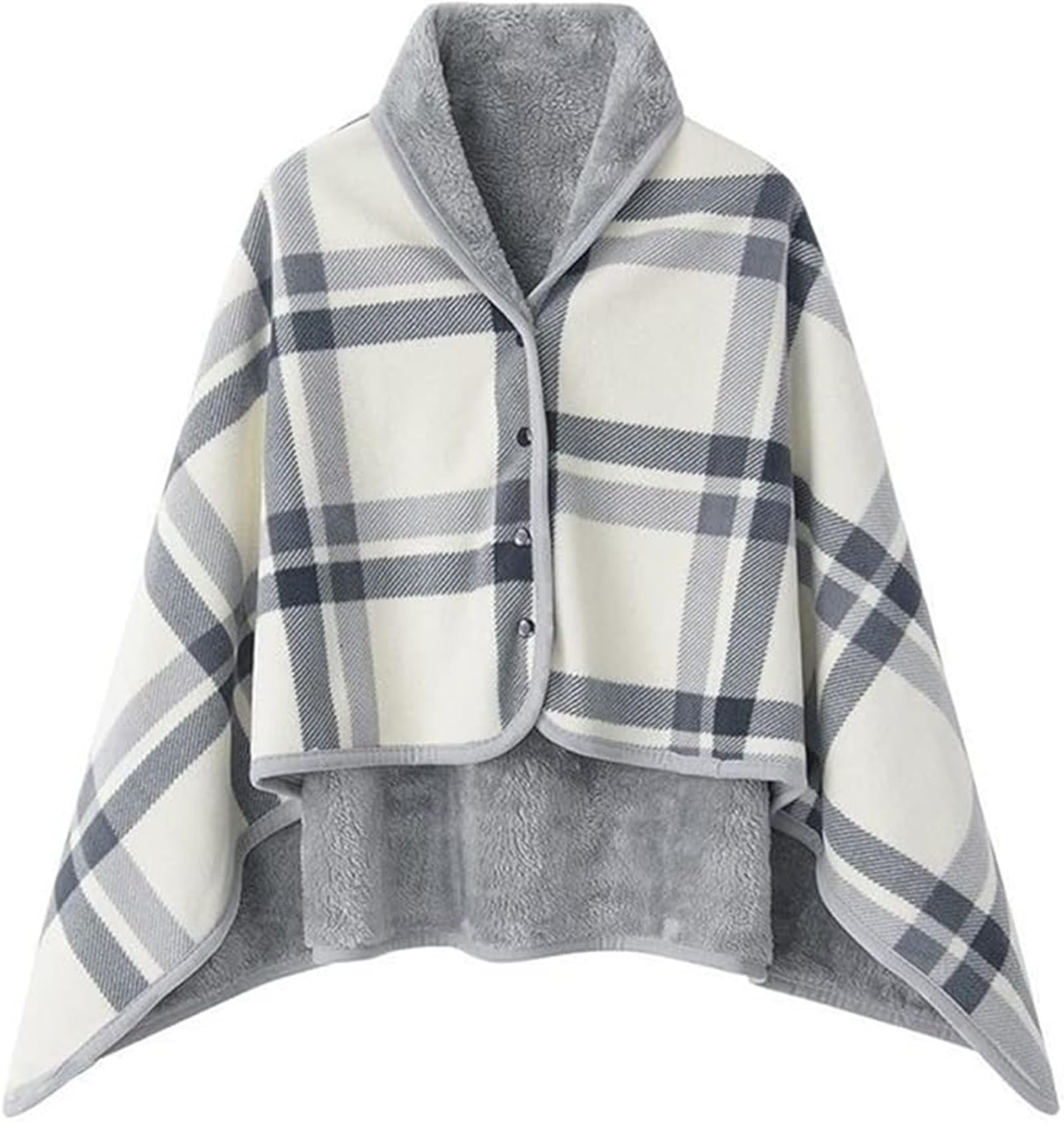 Dkieuyu Fleece Wearable Blanket,Comfy Warm Wrap Shawl Poncho Throw with Buttons,Office Chair Lap Desk Blankets Cape Cover for Sofa Bed Travel Camping,Birthday Gift for Elderly Grandma
