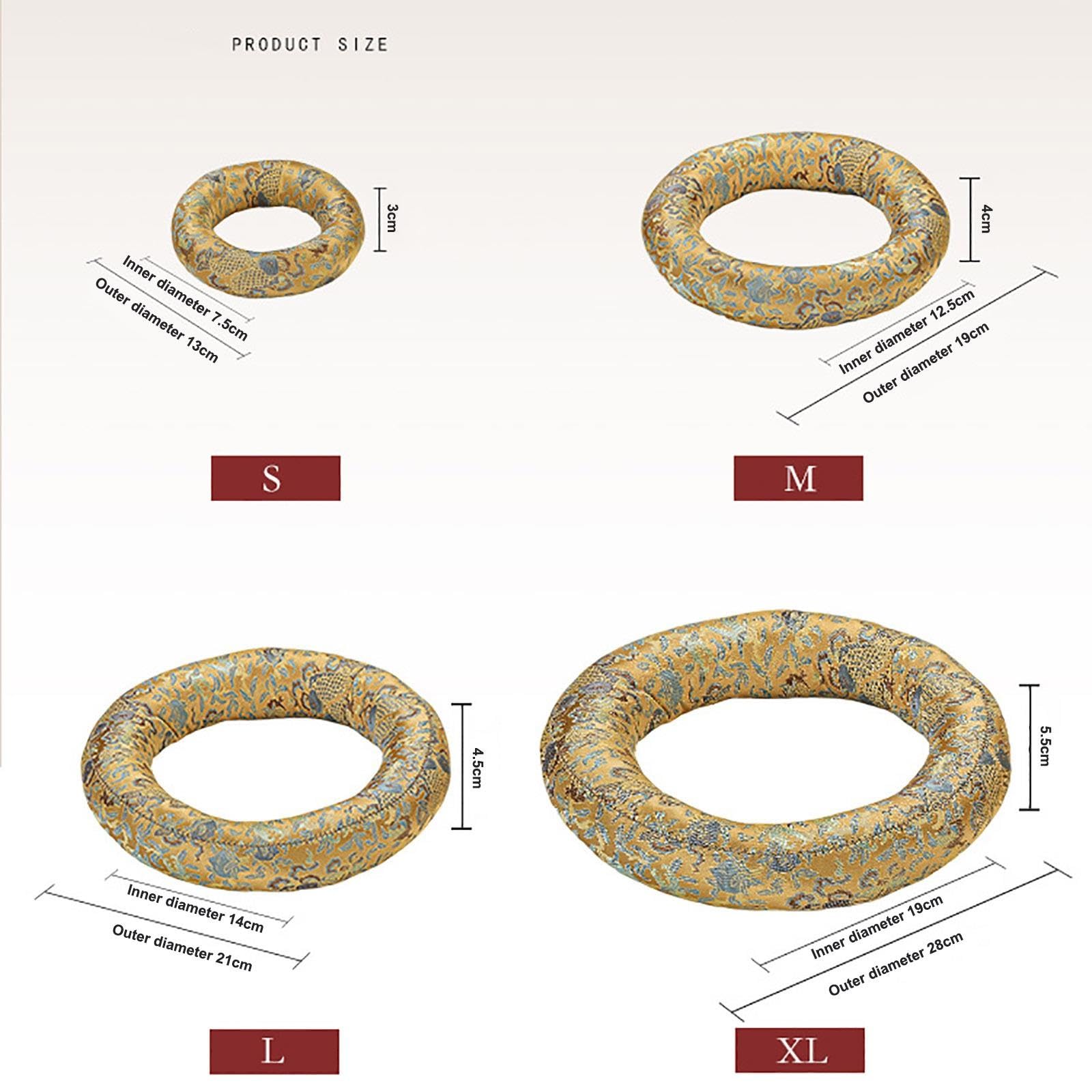 Coussin en brocart for bol chantant fait à la main, ensemble de 4