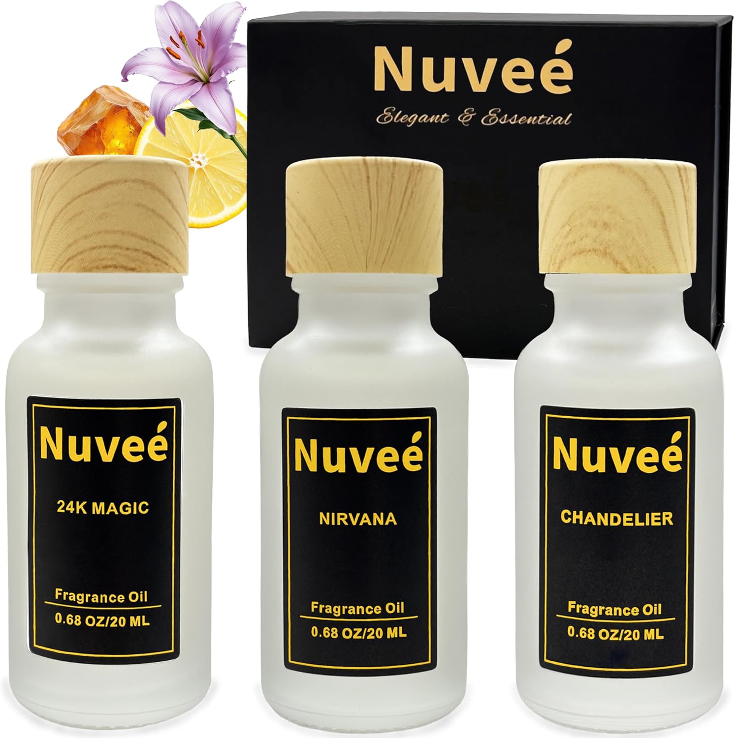Luxury Fragrance Oil Set for Diffusers - Hotel Collection Scents - Essential Oil Inspired Aromas Strong Long-Lasting Home Fragrance - 3 x 20ml Perfume Oils for Waterless Diffusers - Gift Set