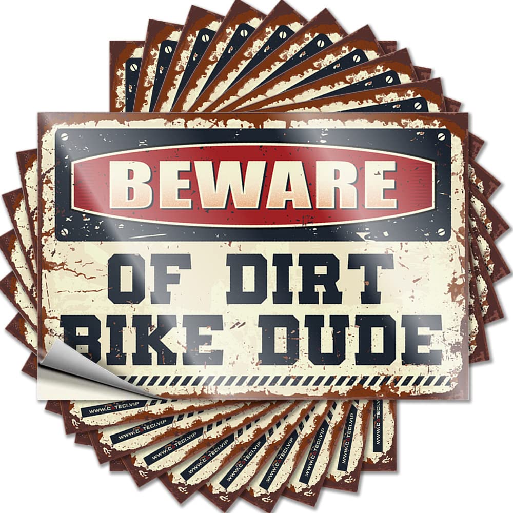 Beware of Dirt Bike Dude Stickers Western | Glitter Soft Area Removable Decal Pack(12X18CM)