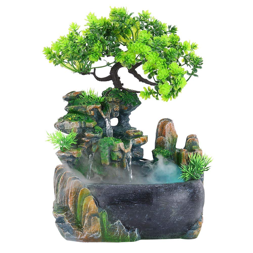 Tabletop Fountain, With Humidifier Decoration Small Rockery Fountain Atomizer, for Home Office