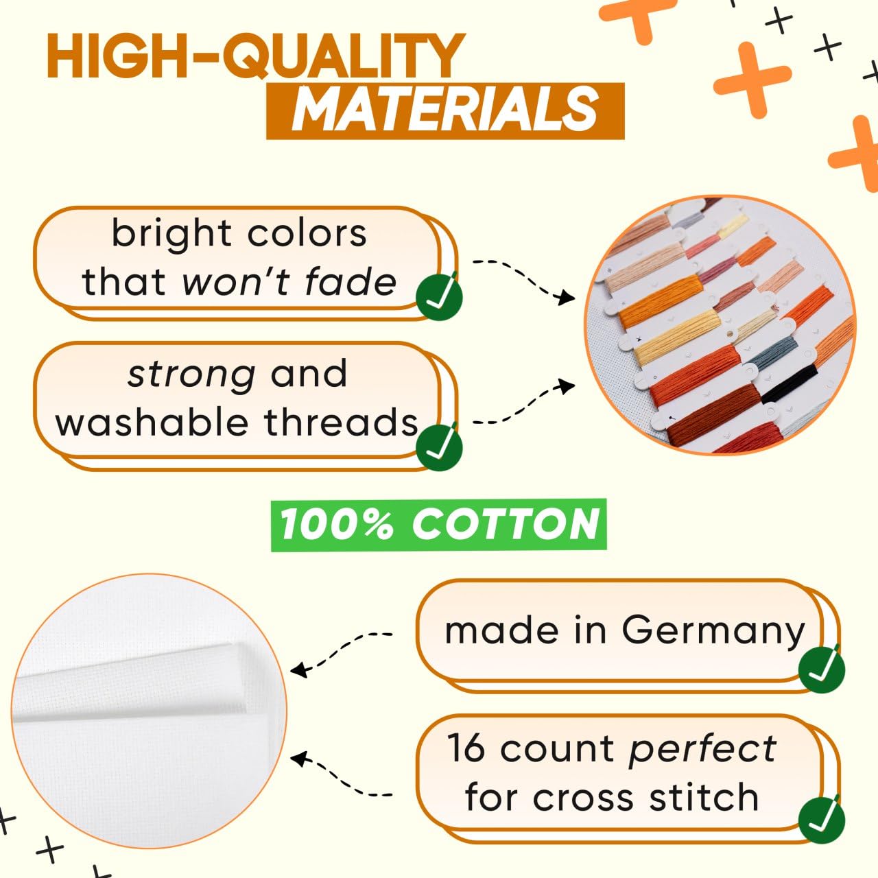HobbyJobby Cross Stitch Kit The Gingers, Counted Cross Stitch Kit for Adults Needlecraft and Embroidery Kit - Image 4