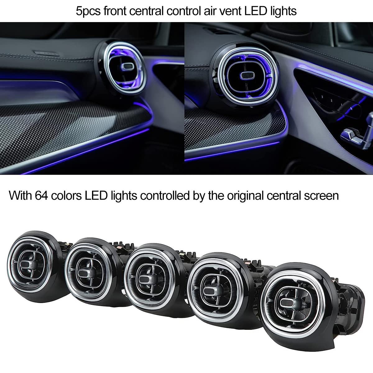 Amazon.com: 7pcs Turbine Air Vent LED Ambient Light Kit 64 Colors