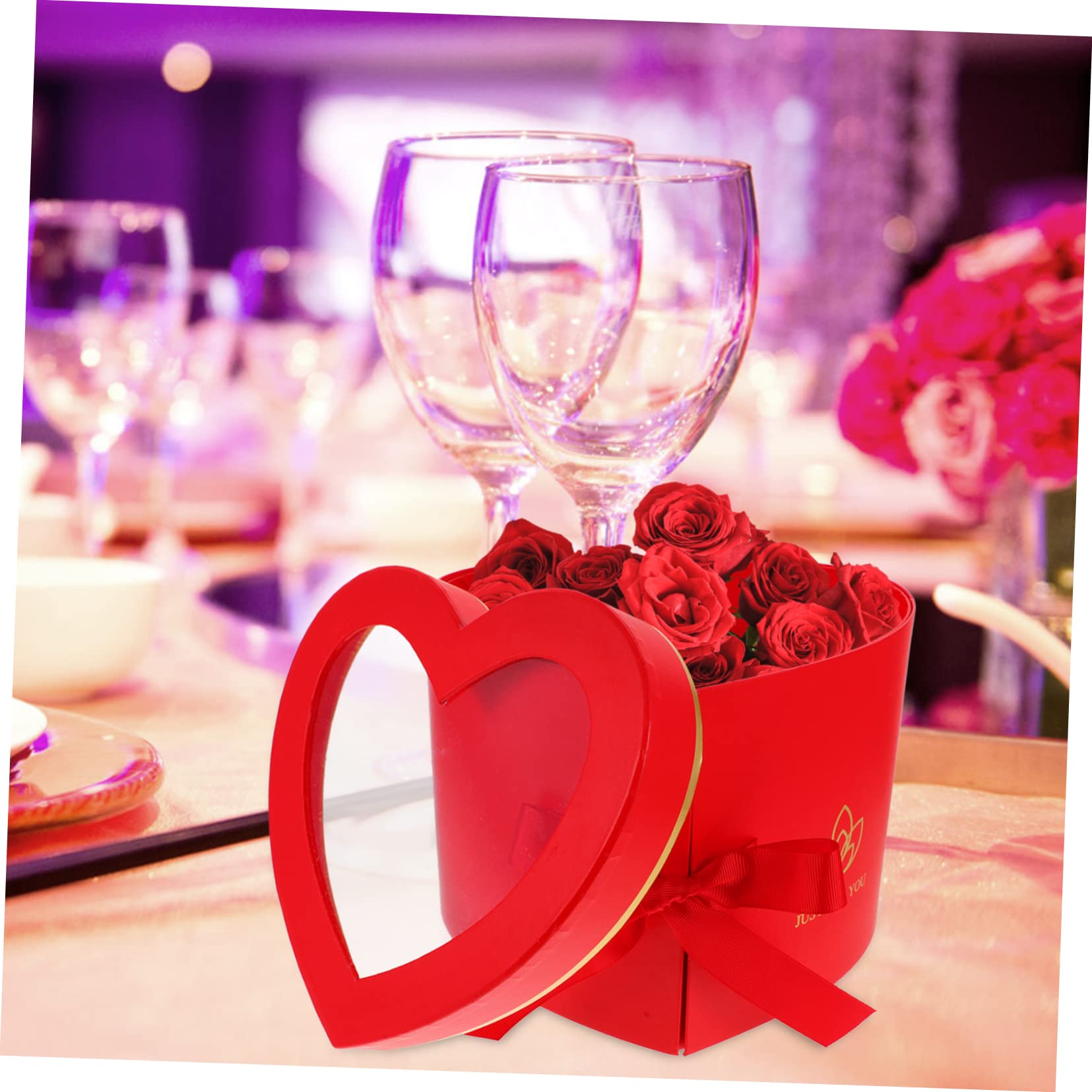 Healeved 2stücke Herzförmige Geschenkbox Mit Doppelter Drehfunktion Hochwertige Blumenbox Für Hochzeiten Geburtstage Und Valentinstag Für Präsentation Von Konservierten Blumen Und