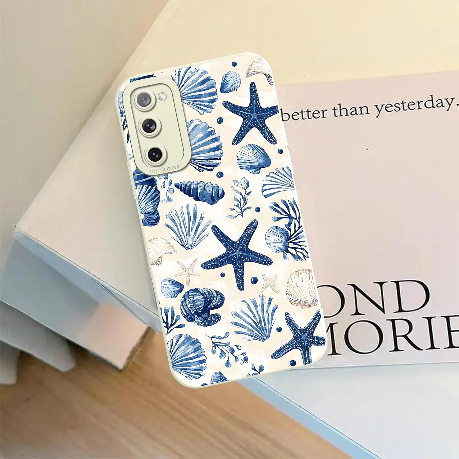 Aesthetics Summer Beach Shell Starfish Phone Case for Samsung Galaxy S20 FE 5G Case Girly Pattern Shockproof Soft Protective for Women Men Phone Cover Funda for Samsung S20 FE 6.5 Inch White image 3