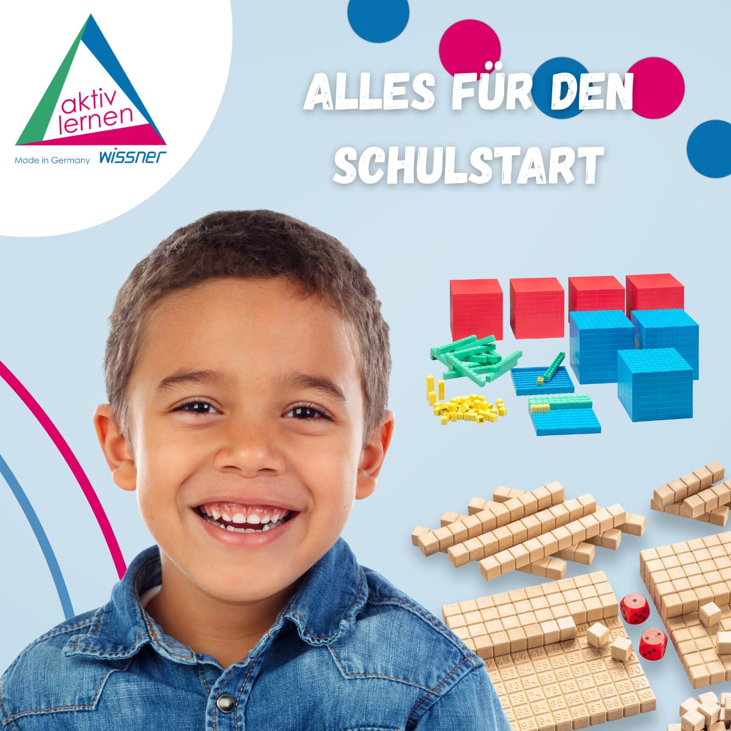 WISSNER® RE-Plastic Dienes Dezimal-Rechenmaterial (184 Teile)