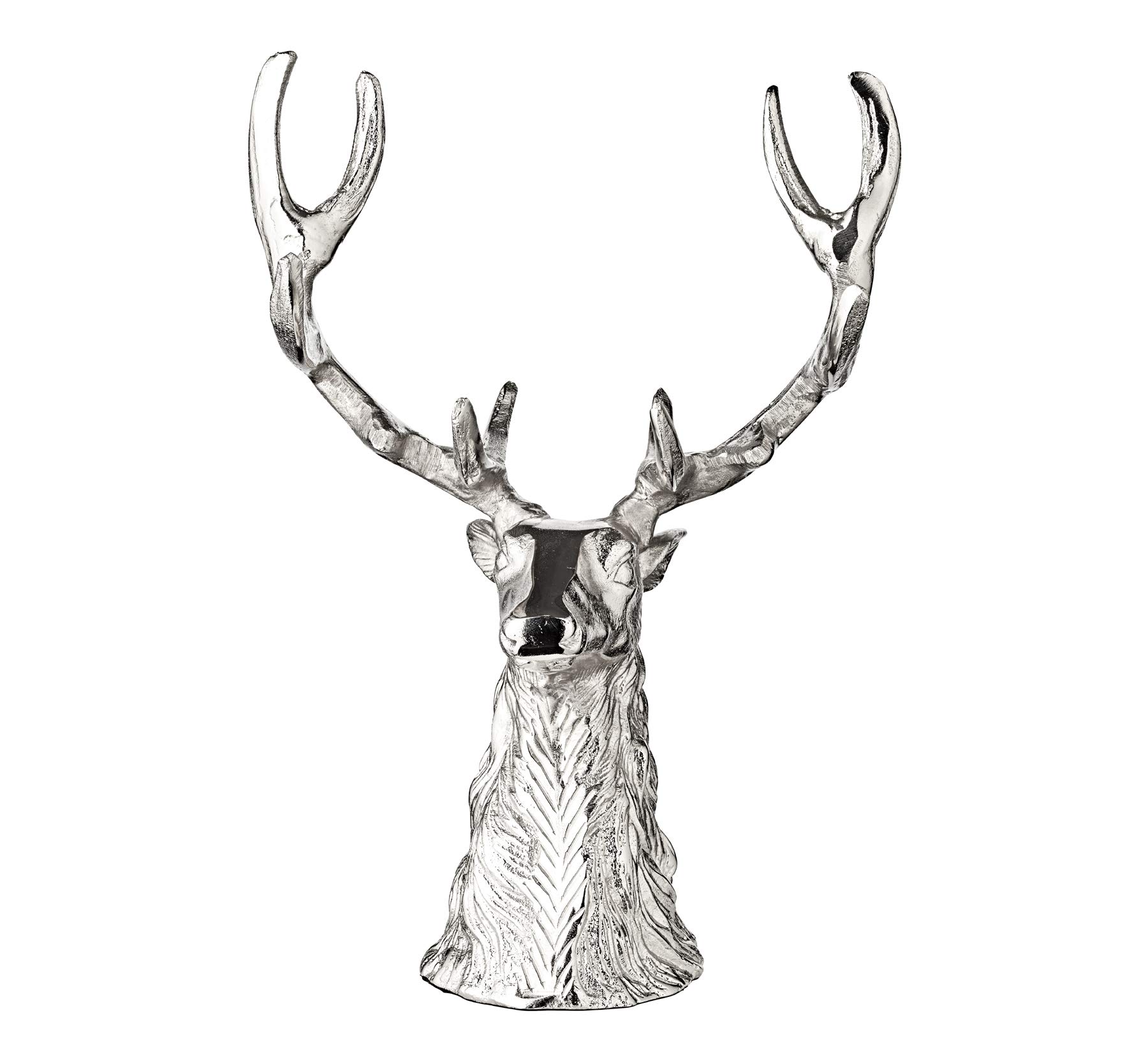 EDZARD Ciotola Richard (Altezza 33 cm) in aspetto argento - Ciotola da portata con testa di cervo, fruttaiola - Ciotola rotonda per decorazioni e alimenti - Regali