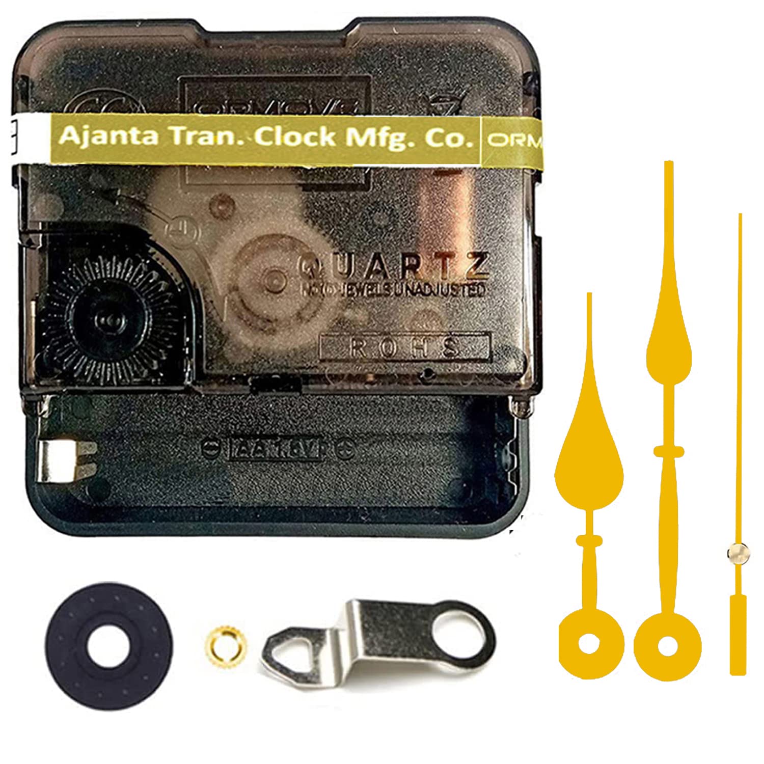 bestbuy Qewinox Combo Of Ajanta Mfg. Battery Operated Plastic Ticking Analog Wall Clock Movement Machine With Hands(Gold 9)