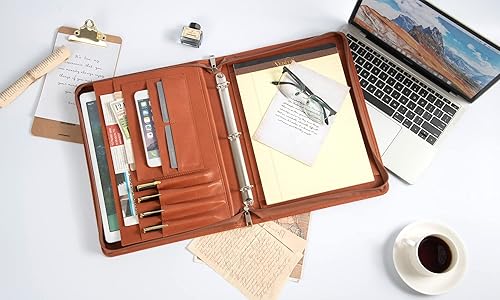 Miniatura 2 de Nombre grabado gratis, organizador personalizado de carpeta de cartera, carpeta de 3 anillos personalizada de piel sintética, carpeta con