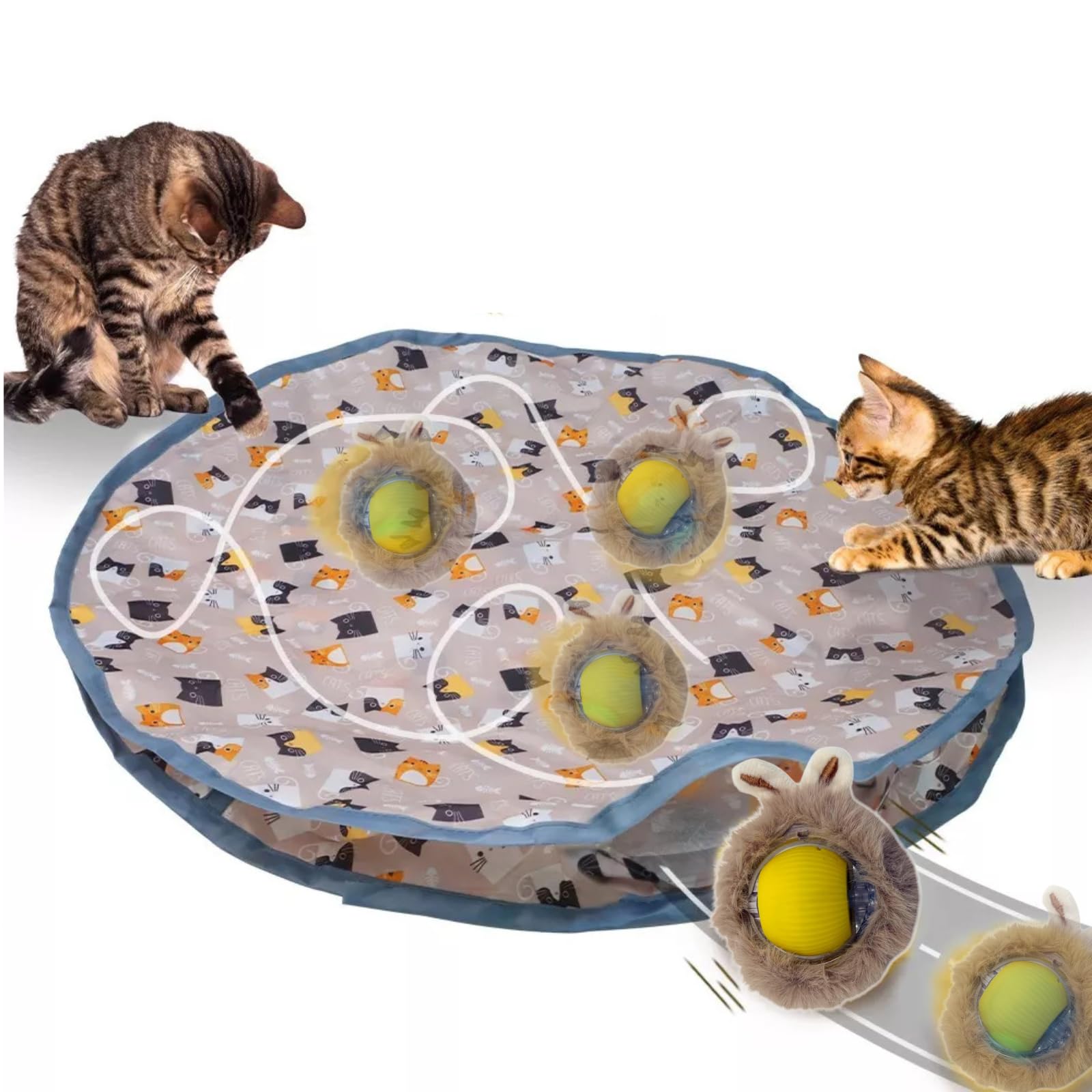 HowseHold Interactive Cat Ball Toy for Indoor Cats Adult, Stimulating Hide and Seek