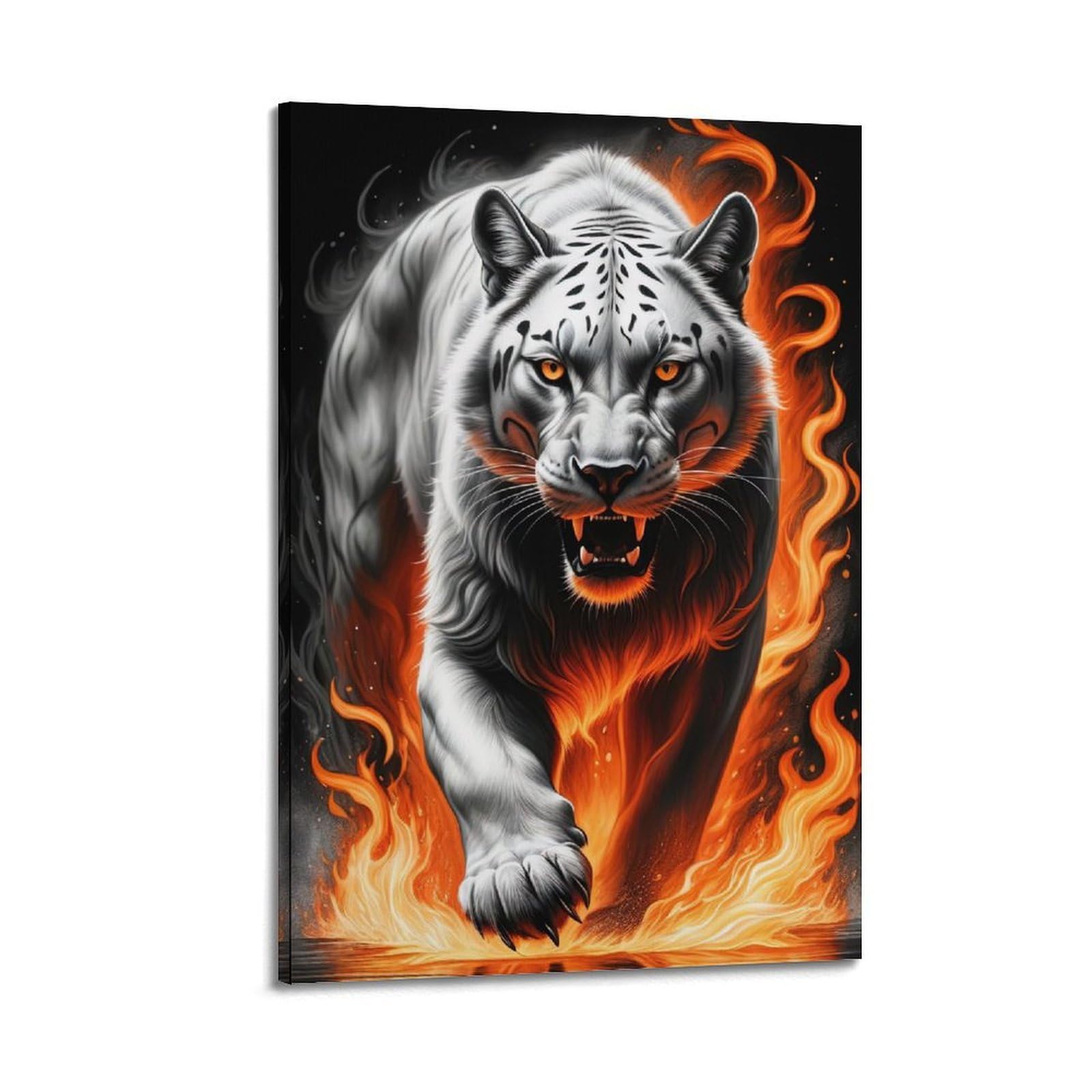 ZSZWHJ Animal Poster Tiger in The Dark Artwork Poster Decorative Painting Canvas Wall Posters And Art Picture Print Modern Family Bedroom Decor Posters 20x30inch(50x75cm)