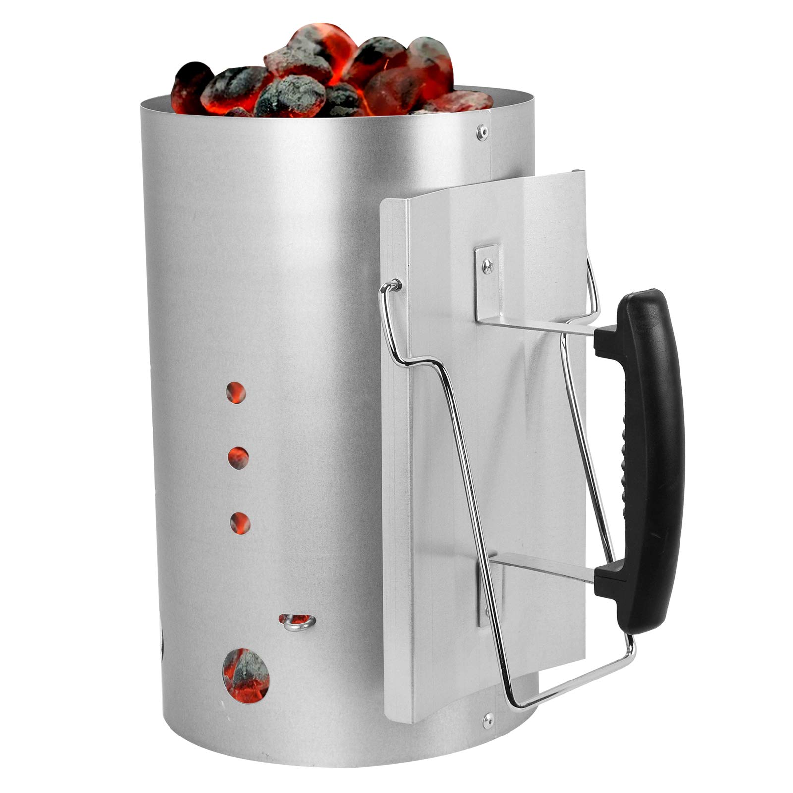 ASAB Barbecue BBQ Chimney Starter Quick Start Charcoal Burner Kit Fire Lighter Coal Food Summer Garden Party with Heat-Insulated Safety Handle Portable BBQ Grill Accessories for Camping (Large)