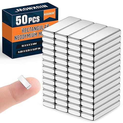 Vista 25 de Paquete de 30 barras de imanes fuertes y resistentes, 0.787 x 0.197 x 0.079 in, pequeños imanes de tierras raras, mini tira de imanes de neodimio