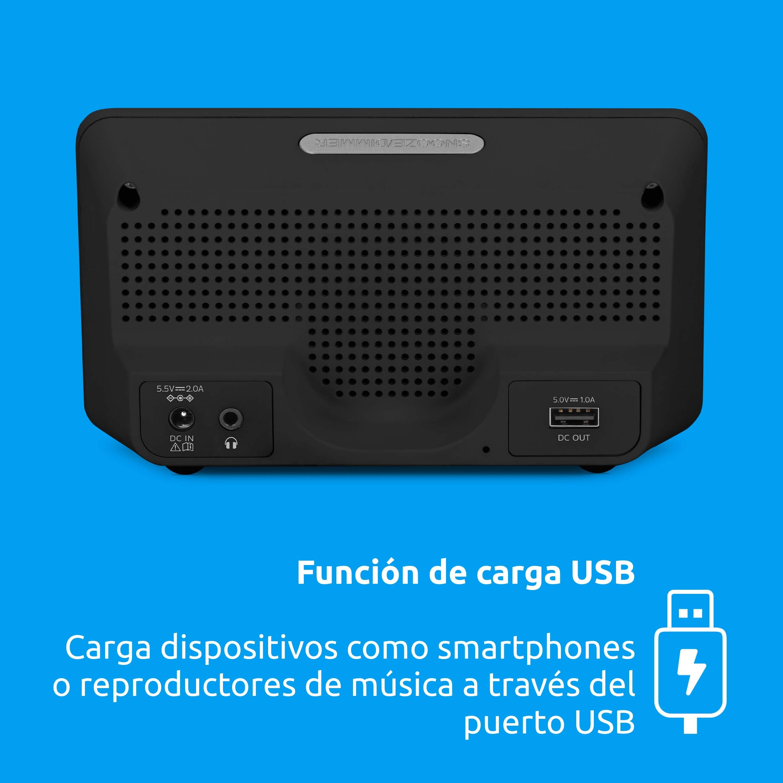TechniSat DIGITRADIO 50 SE - Radio Despertador (Dab+/FM, Pantalla Regulable, Despertador, función Snooze, Temporizador de sueño, 1,5 vatios, Salida para Auriculares, Carga USB) Negro