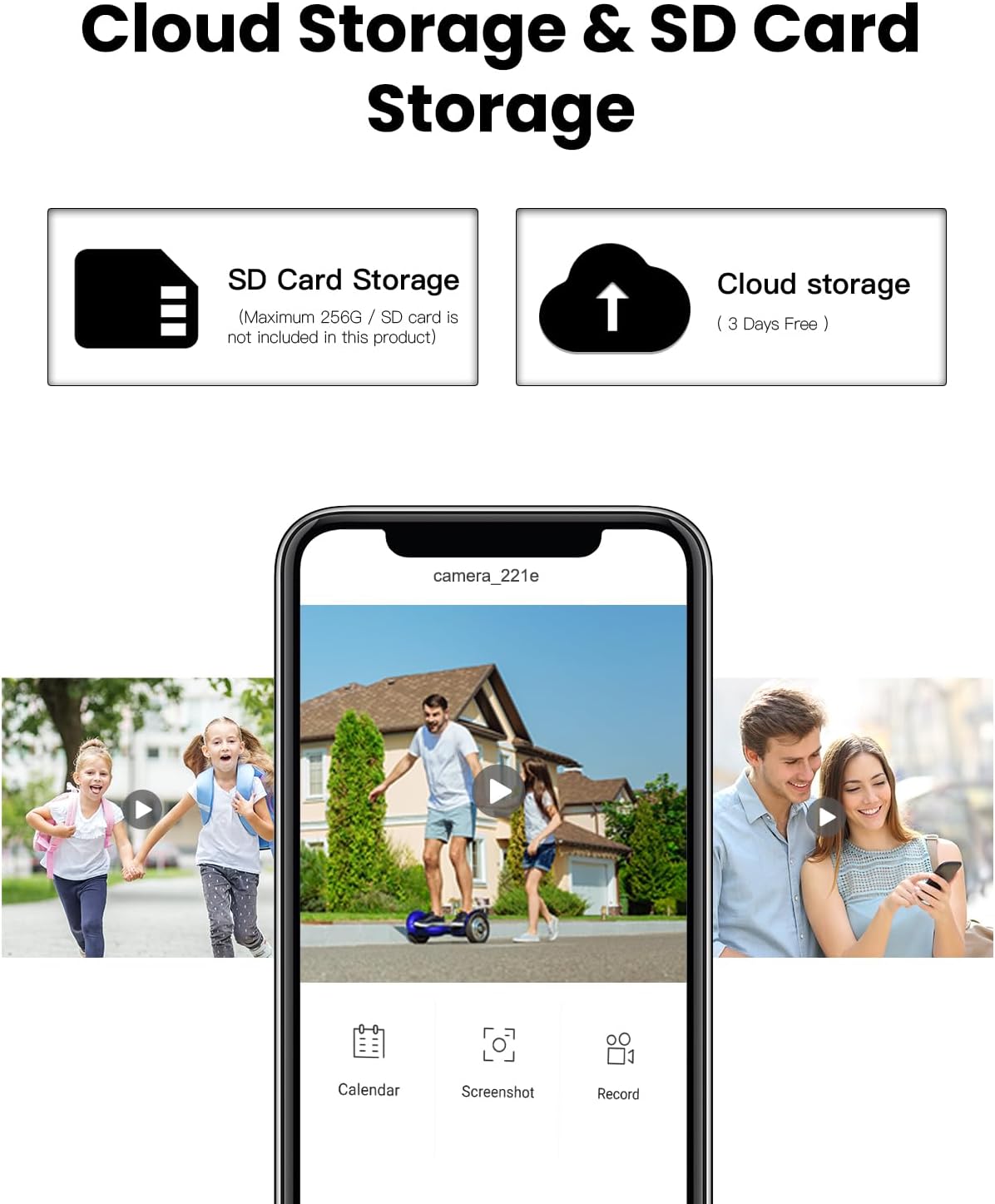 BEENOZO Camera Cloud Storage & SD Card Storage options