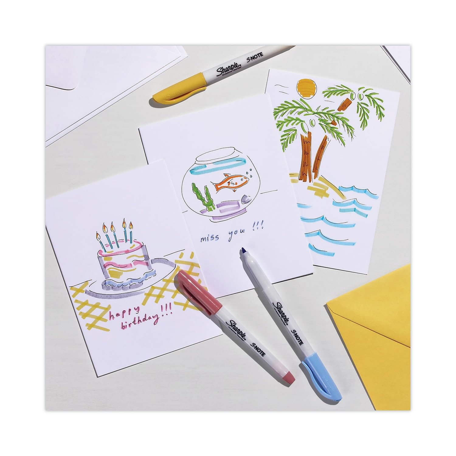 SHARPIE S-Note Creative Markers, Highlighters, Assorted Colors, Chisel Tip, 36 Count