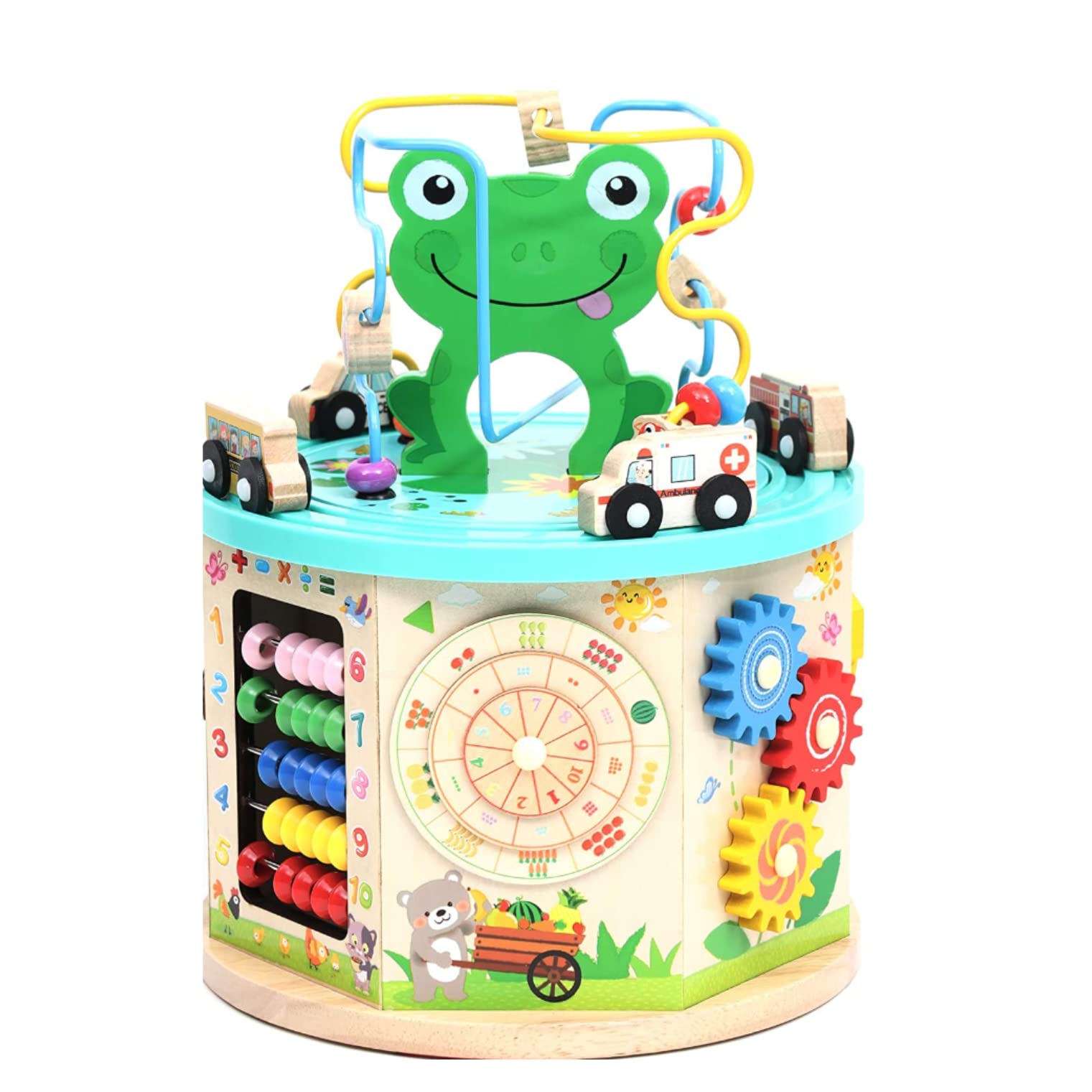 PYEBE Wooden Activity Cube 1+ Year Baby Toys, 8-in-1 Montessori Wooden Toys  for 1+ Year Old Boys Girls, Developmental Learning Sorting Stacking Toy