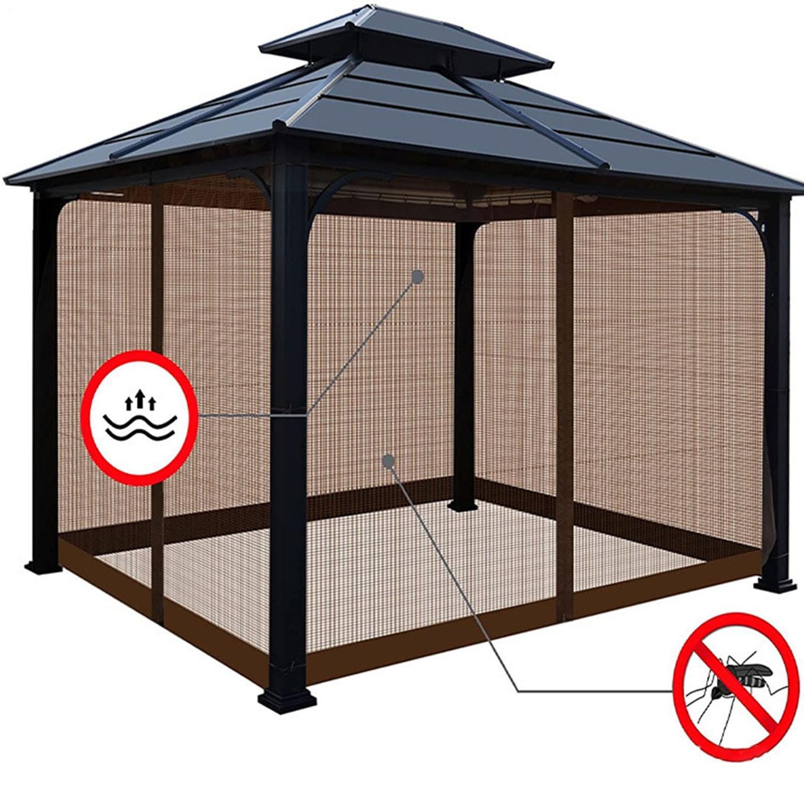 Zanzariera Patio Copertura Grande Pieghevole E Portatile 3,66 X 3,66 M | Rete da Patio per Esterni Per Uso Quotidiano Esterno E Interno, Giardino, Portico, Cortile, Casa, Camera Da
