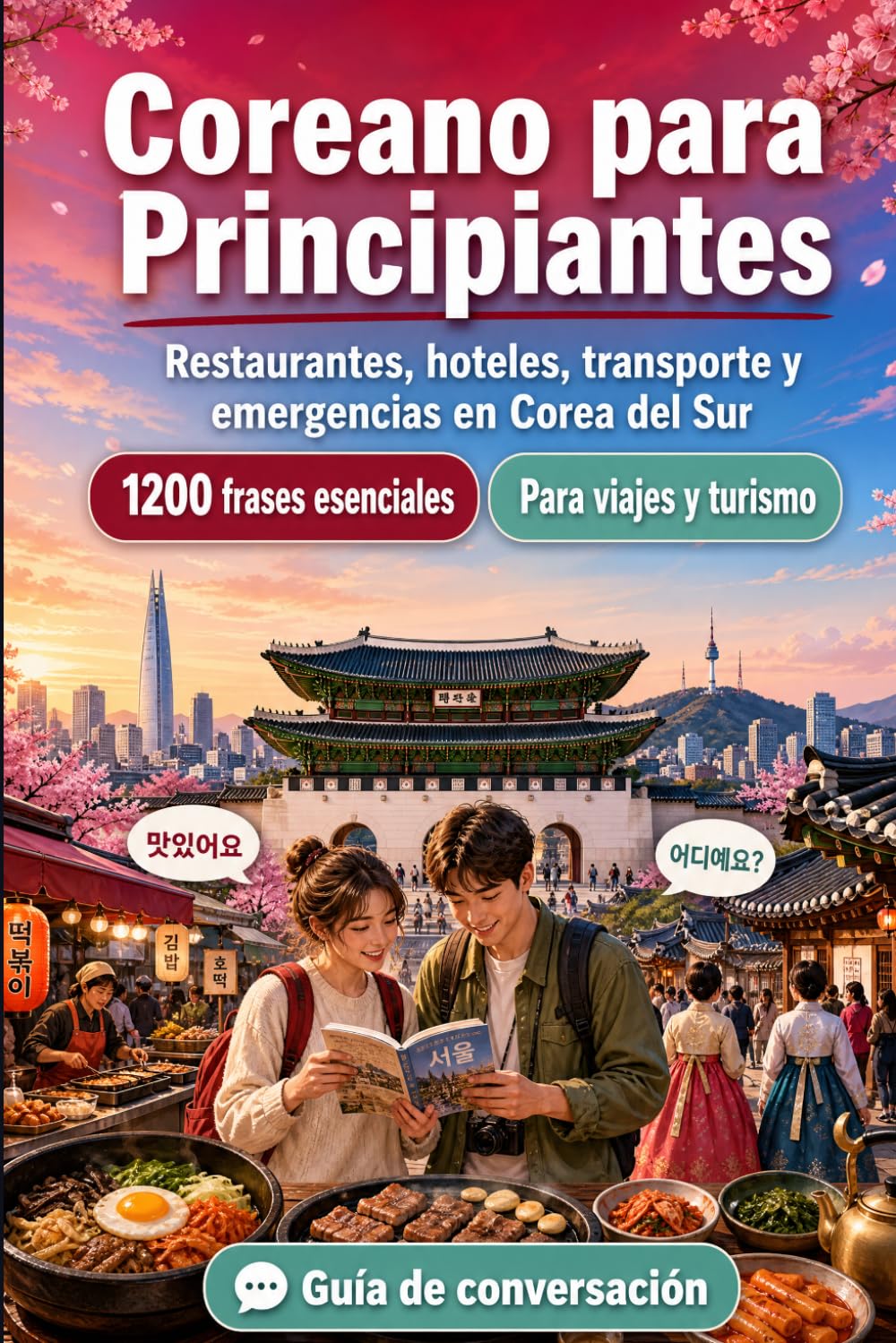 Coreano Para Principiantes: 1200 frases esenciales en Coreano para viajar en Corea del Sur: Guía fácil de pronunciación, conversaciones cotidianas, ... culturales para explorar Corea del Sur