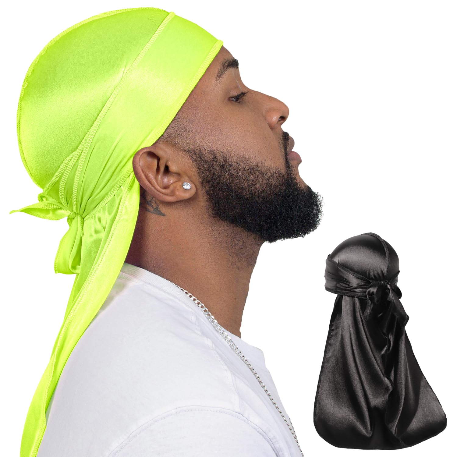 ForceWave2 Pieces Silky Durag Pack for Men Women Waves, Premium Satin Deluxe Du-rag