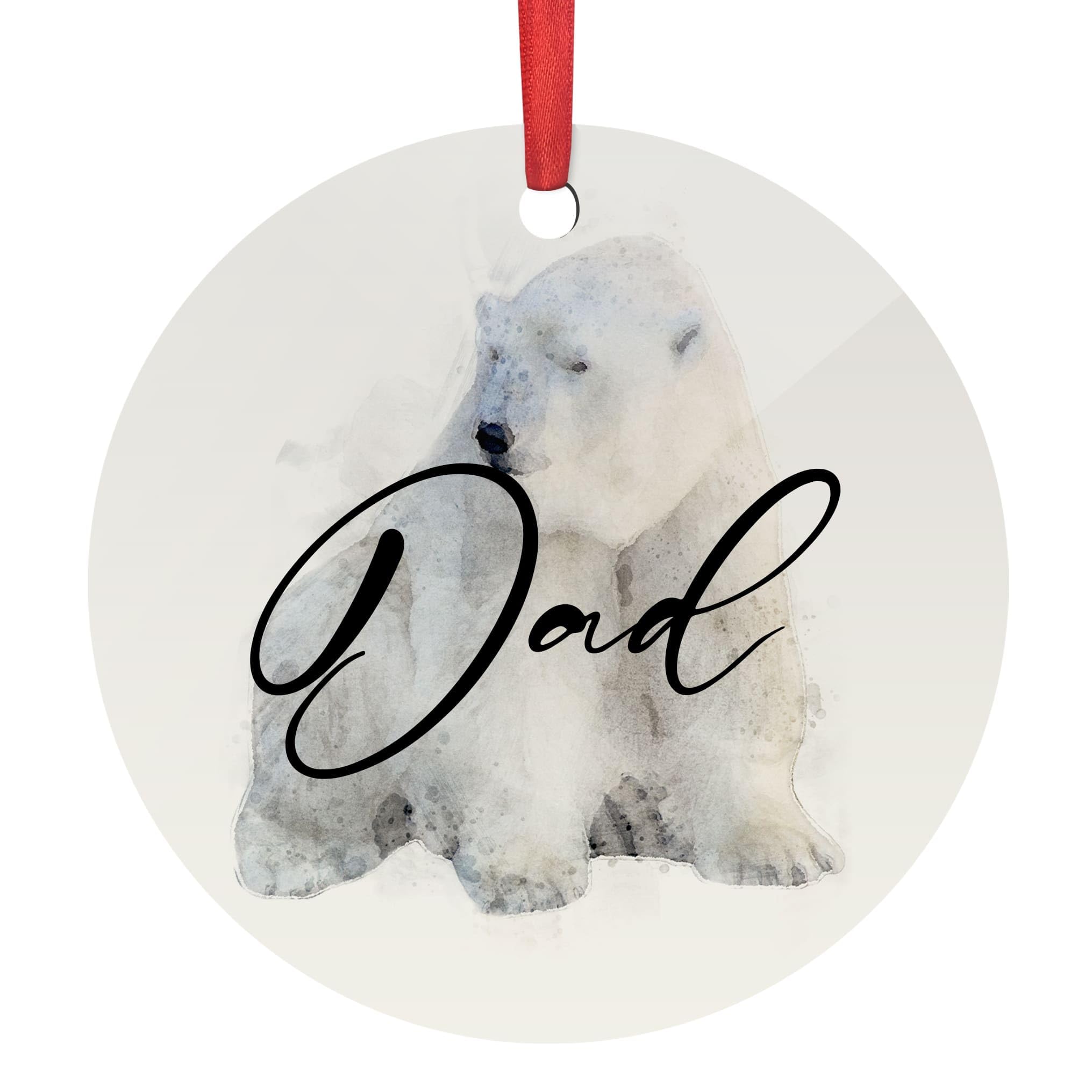 Animal Art Christmas Decoration, Personalised 7.2 cm Wood Christmas Tree Custom Ornament Gift (Polar Bear 2) — image 1