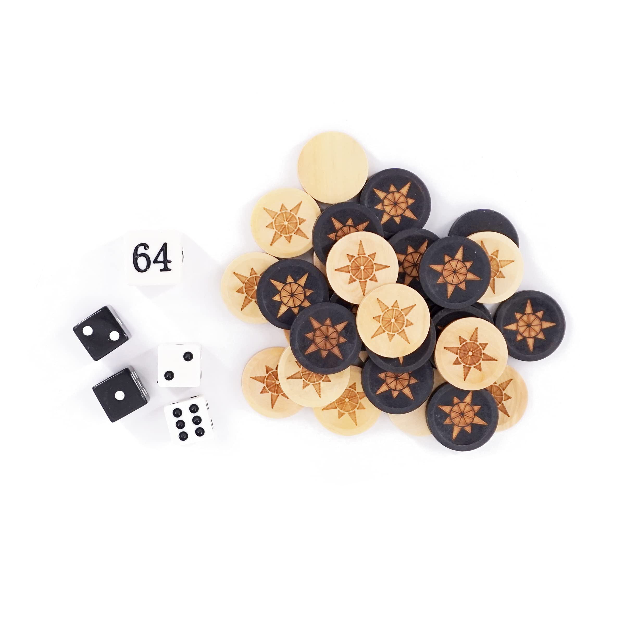 Sondergut - Set di pietre di ricambio in legno per il bene speciale da viaggio Backgammon