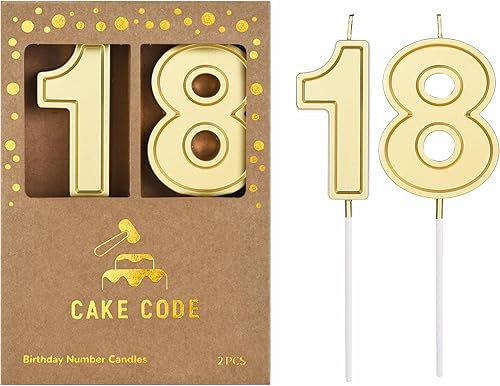 Miniatura 1 de CAKE CODE Velas de cumpleaños de oro Roma de 2.76 pulgadas, velas de números dorados, velas de números de pastel, celebración de fiesta