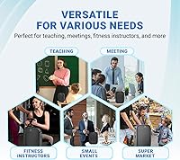 Vista 6 de Amplificador de voz inalámbrico con micrófono de auriculares, amplificador Bluetooth inalámbrico personal con micrófono, micrófono inalámbrico