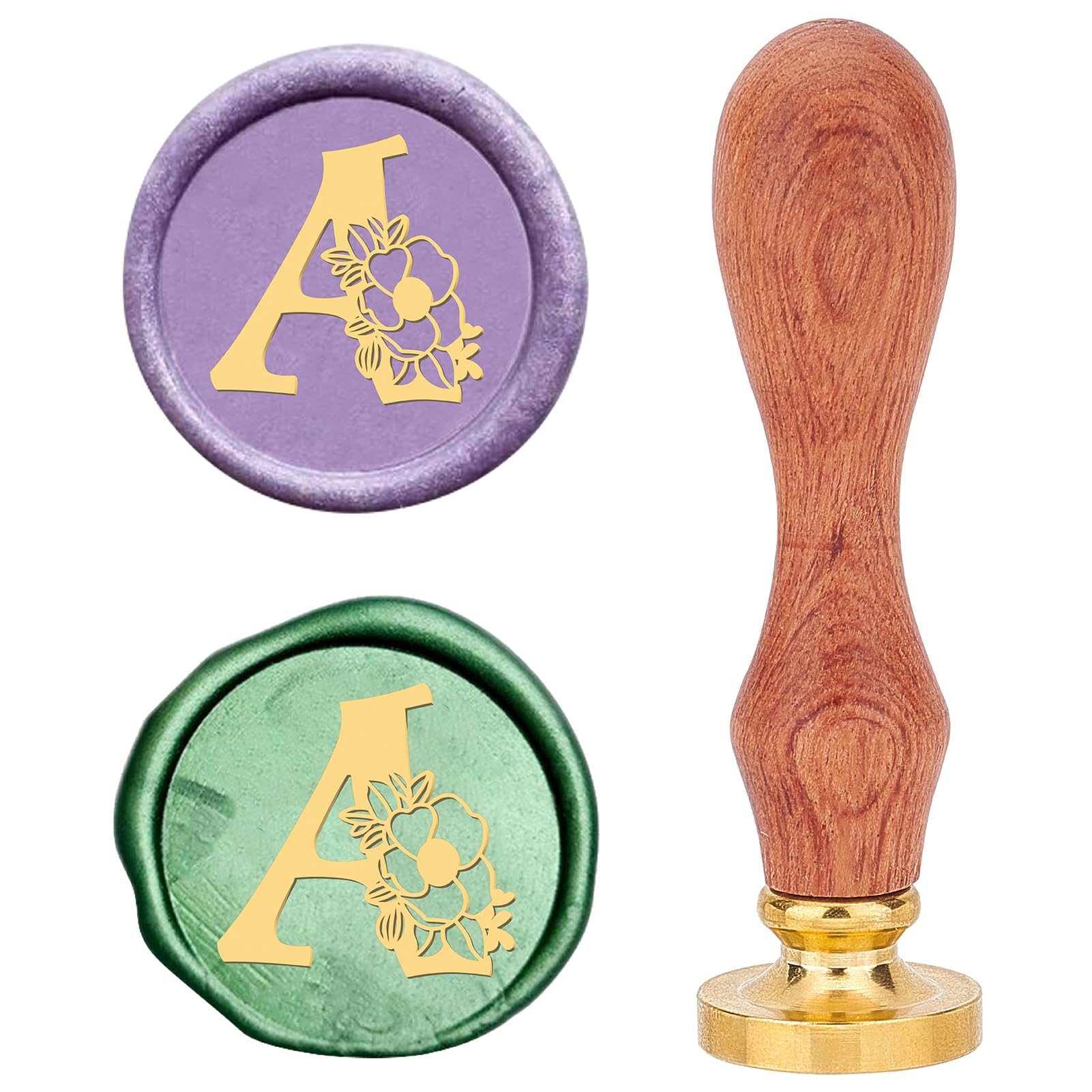 CRASPIRE Timbre Cire Retro Lettre S - Alphabet Initiales 25mm, Manche Bois, Pour Enveloppes Et Invitations