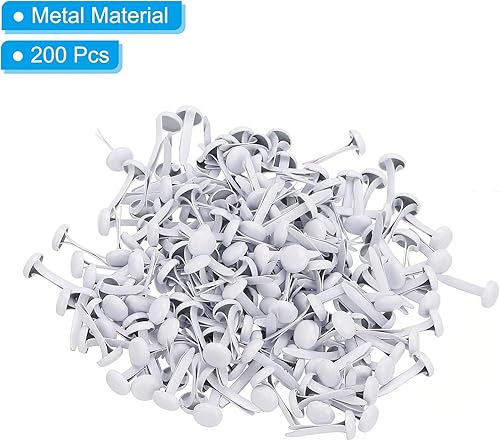 Miniatura 8 de PATIKIL Mini sujetadores de papel de 0.315 x 0.630in, paquete de 200 sujetadores redondos para manualidades, tarjetas decorativas de álbumes de