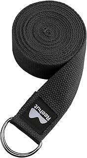 Reehut Cinghia Yoga Strap Cintura Yoga Belt 180/250/300 cm Regolabile in CotoneResistente con Fibbia a D per Stiramento Allenamento Flessibilità Fisioterapia Yoga Pilates Fitness