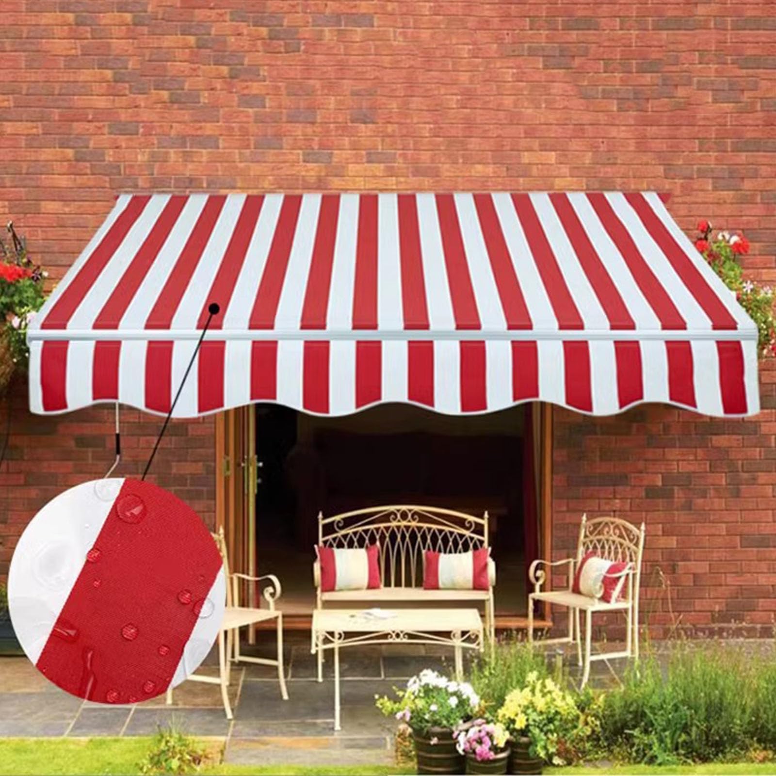 markise rot weiß DAZULI Einziehbar Schatten Stoff Ersatz, Draussen Terrasse Markise, Nicht Schraubbar Draussen Sonne Schatten, 280g/m² Uv- Und Wasserbeständig Polyester Stoff(Size:13x4.9ft,Color:Rot Weiß) Garten Farbe:DIRTBIKE RED Buy eBike Pedal Sensor Flat Bar Bikes