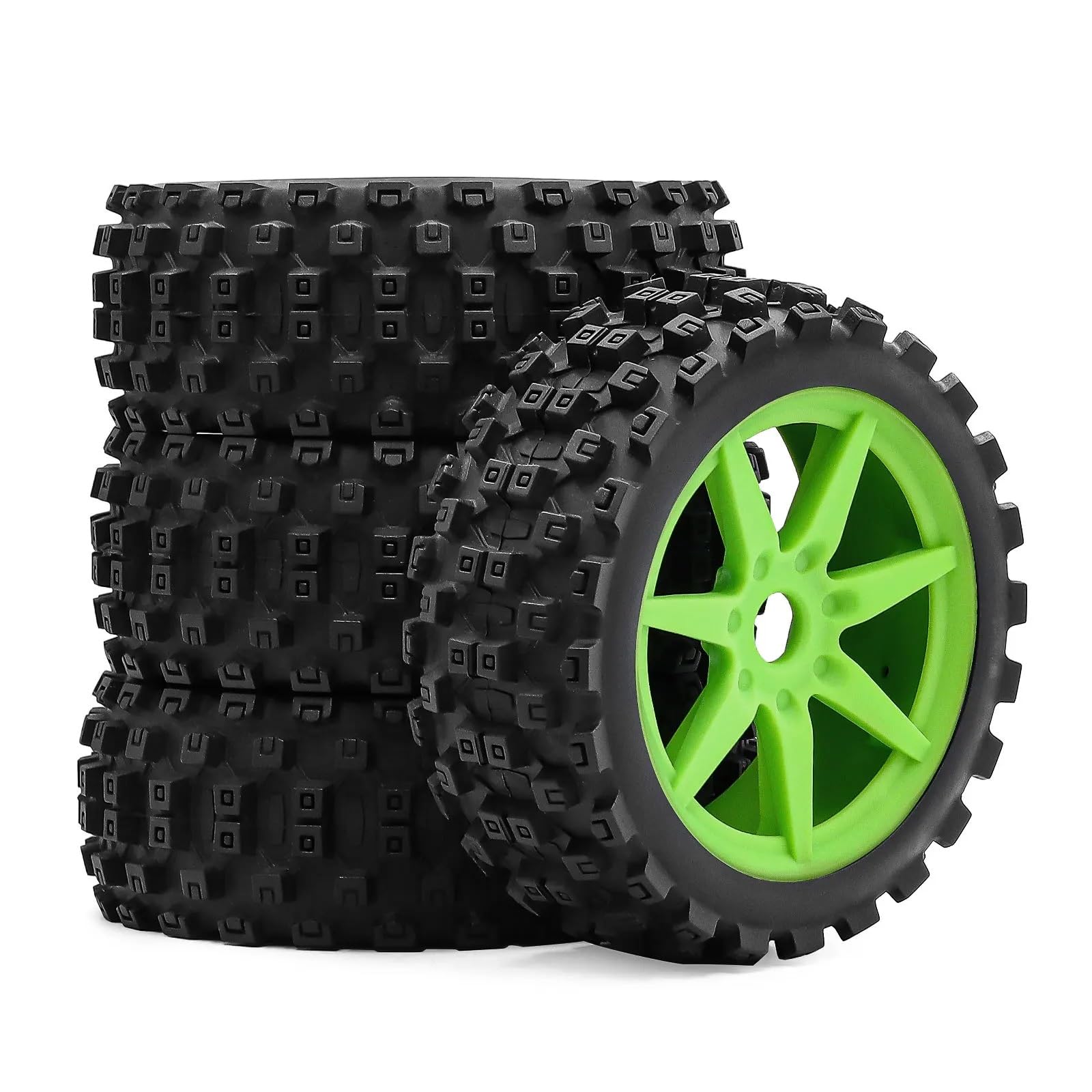 para ARRMA para Typhon para TRAXXAS Jato para KYOSHO MP10 para HSP 1/8 Neumáticos 17mm Hex Off Road Chocolate Escala RC Coche Set FEI Shen RC Rueda Neumáticos